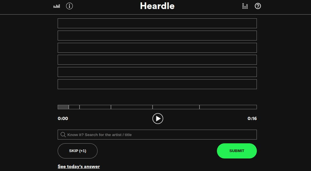 Heardle Unlimited music guessing game preview